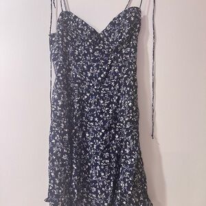 Reformation Viscose Navy/White Floral Mini Sundress Size 00